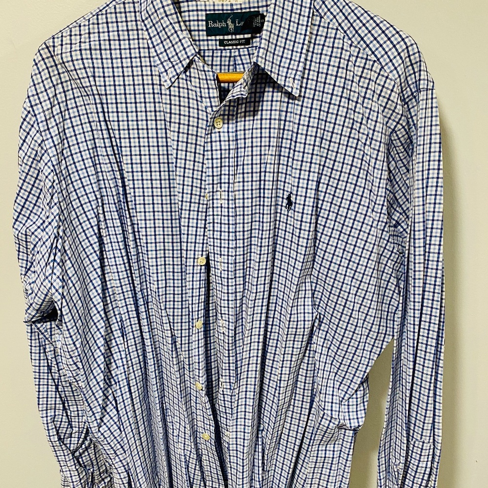 Tattersall Shirt by Polo in Navy/Blue